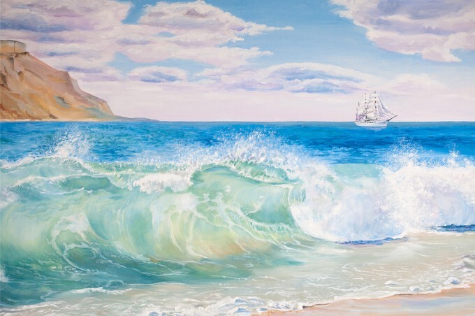 Seascape big wave from Italian coast